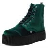 V9759L Women Green Velvet 7-Eye Viva Mondo Boot