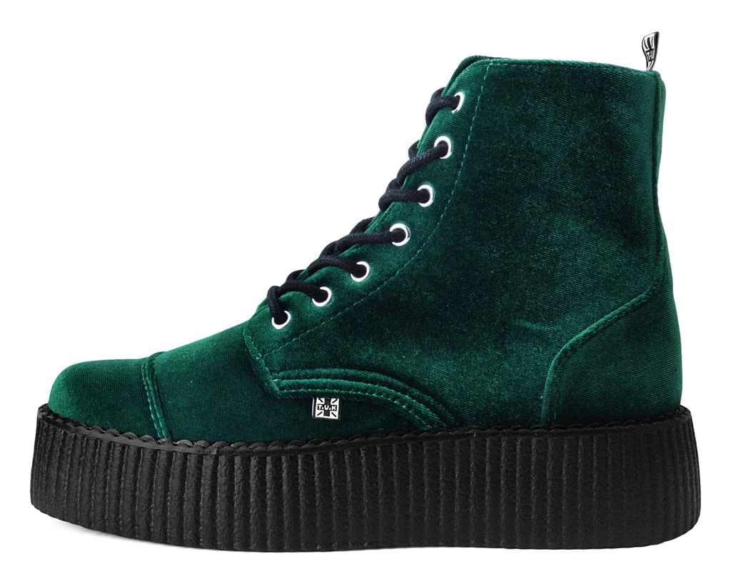 V9759L Women Green Velvet 7-Eye Viva Mondo Boot