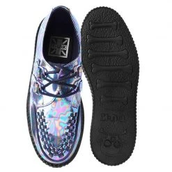 V9782 Chrome Oil Slick Patent D-Ring Interlace Viva Mondo Creeper Women