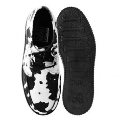 V9810 Black & White Cow Print D-Ring Interlace Viva Mondo Creeper