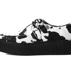 V9810 Black & White Cow Print D-Ring Interlace Viva Mondo Creeper