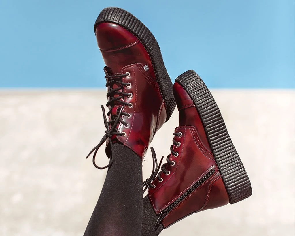 V9858 Burgundy Rub Off TUKskin™ 7-Eye Boot