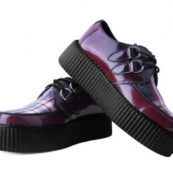 V9867 Burgundy Rub-Off TUKSkin™ & Tartan Creeper