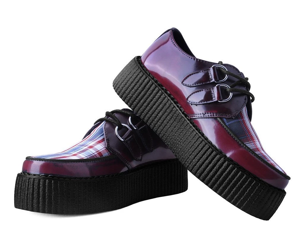 V9867 Burgundy Rub-Off TUKSkin™ & Tartan Creeper