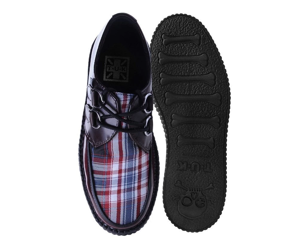 V9867 Burgundy Rub-Off TUKSkin™ & Tartan Creeper