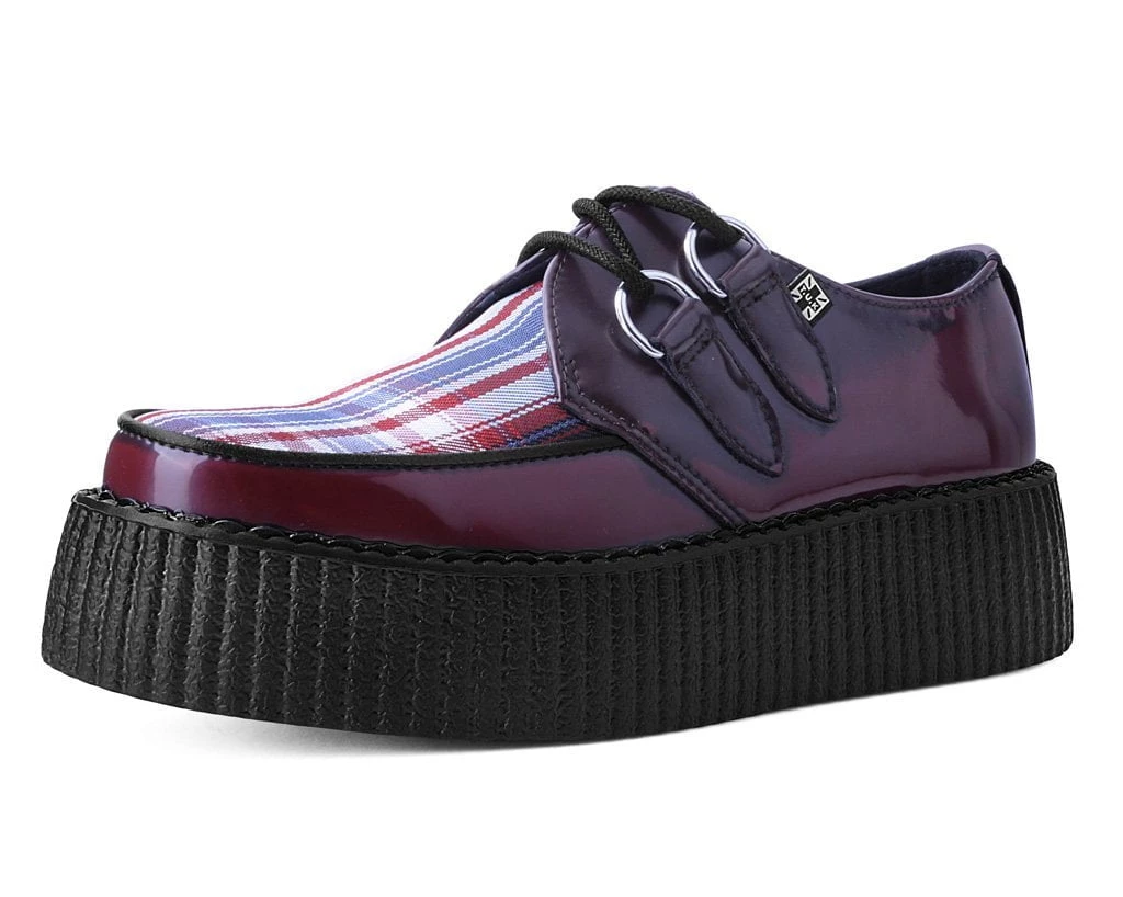 V9867 Burgundy Rub-Off TUKSkin™ & Tartan Creeper