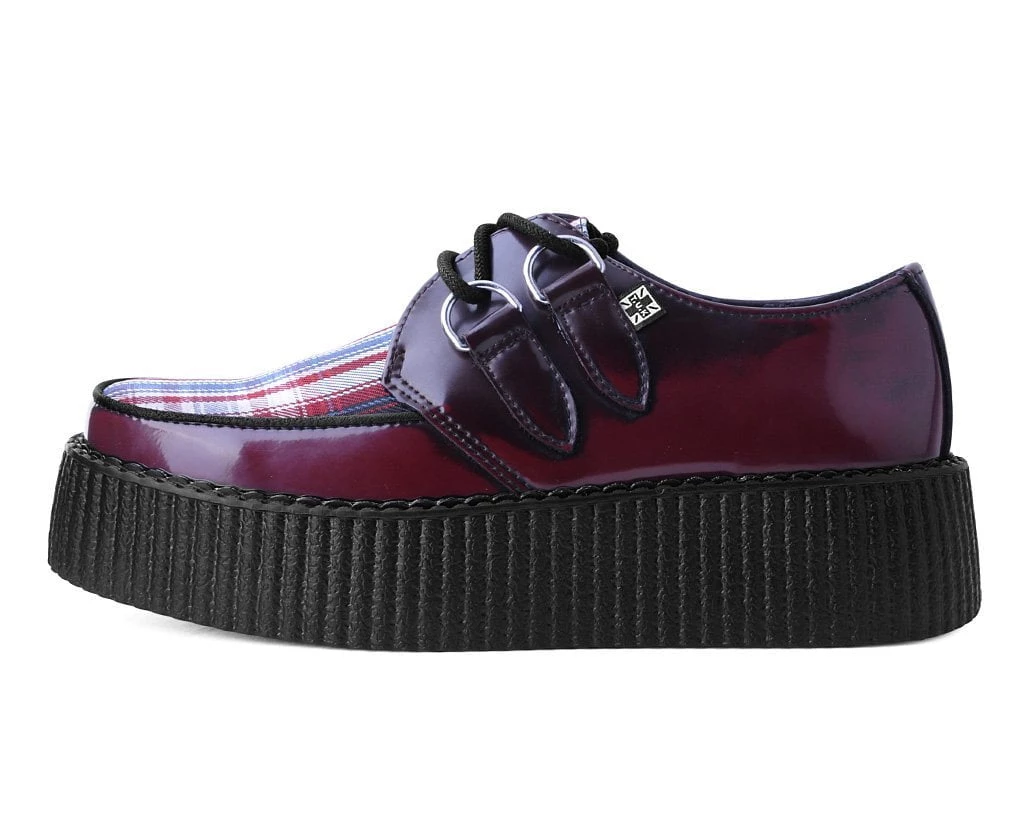 V9867 Burgundy Rub-Off TUKSkin™ & Tartan Creeper