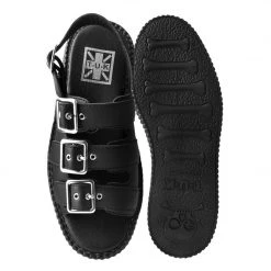 V9880L Black 3-Buckle Mondo Sandal Women