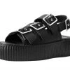 V9880L Black 3-Buckle Mondo Sandal Women