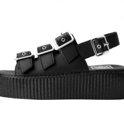V9880L Black 3-Buckle Mondo Sandal Women