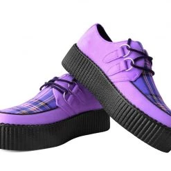V9892 Lavender Suede & Tartan Creeper
