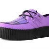 V9892 Lavender Suede & Tartan Creeper