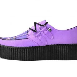 V9892 Lavender Suede & Tartan Creeper