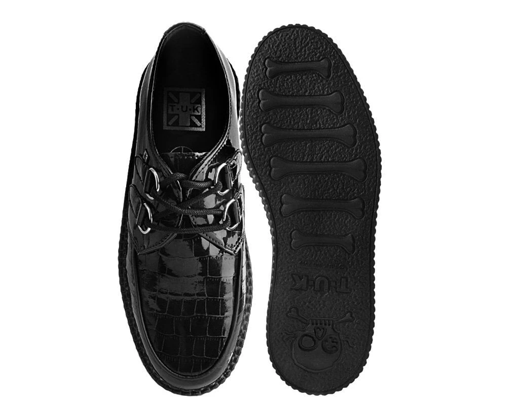 V9895 Black Crocodile Creeper Women
