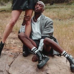 V9896 Black Crocodile Creeper Boot