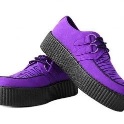 V9903 Purple & Zebra Faux Suede Creeper