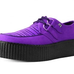 V9903 Purple & Zebra Faux Suede Creeper