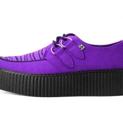 V9903 Purple & Zebra Faux Suede Creeper