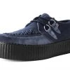 V9913 Grey Velvet Interlace Mondo Creeper Women