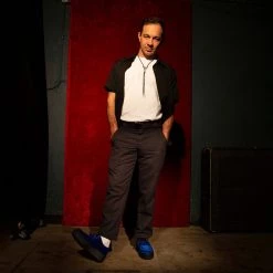 V9914 Women Royal Blue Velvet Interlace Mondo Creeper