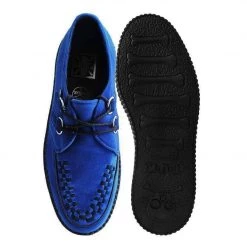 V9914 Women Royal Blue Velvet Interlace Mondo Creeper