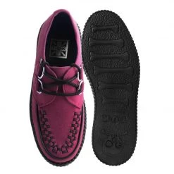 V9921 Women Burgundy Faux Suede Interlace Mondo Creeper