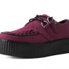 V9921 Women Burgundy Faux Suede Interlace Mondo Creeper