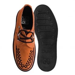 V9922 Women Burnt Orange Faux Suede Interlace Mondo Creeper