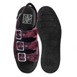 V9958L Women Burgundy Leopard 3-Buckle Mondo Sandal