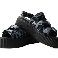 V9959L Grey Leopard 3-Buckle Mondo Sandal Women