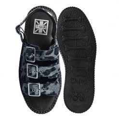 V9959L Grey Leopard 3-Buckle Mondo Sandal Women