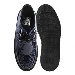 V9967 Women Black Metallic Sparkle D-Ring Mondo Creeper