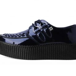 V9967 Women Black Metallic Sparkle D-Ring Mondo Creeper