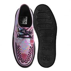 V9969 Women Red Oil Slick D-Ring Mondo Creeper