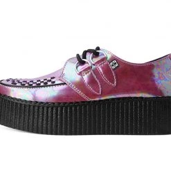 V9969 Women Red Oil Slick D-Ring Mondo Creeper