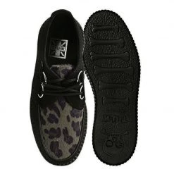V9971 Women Black & Olive Leopard D-Ring Mondo Creeper