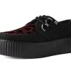 V9973 Black & Burgundy Leopard D-Ring Mondo Creeper