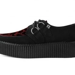 V9973 Black & Burgundy Leopard D-Ring Mondo Creeper