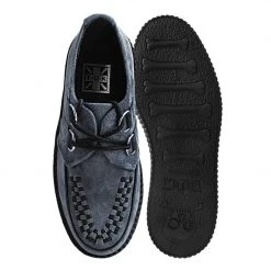 V9981 Women Grey Faux Suede Interlace Mondo Creeper